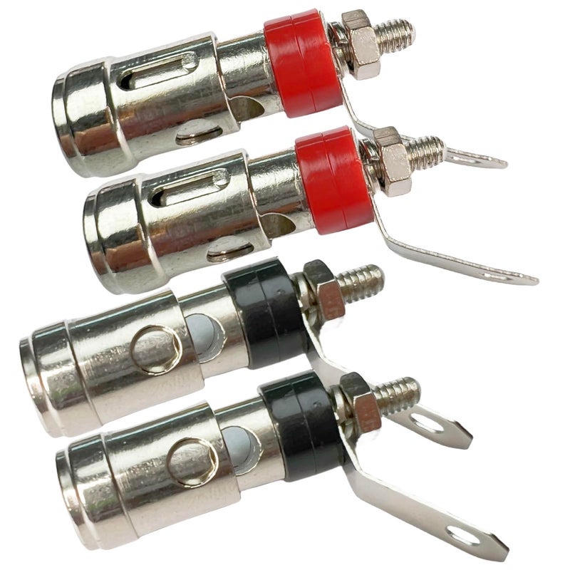 CESS Amplifier Terminal Connector Binding Post Push Quick Type -Binding Post Spring Loaded Press Subwoofer Basket Terminal (4 Pack) - Image 1